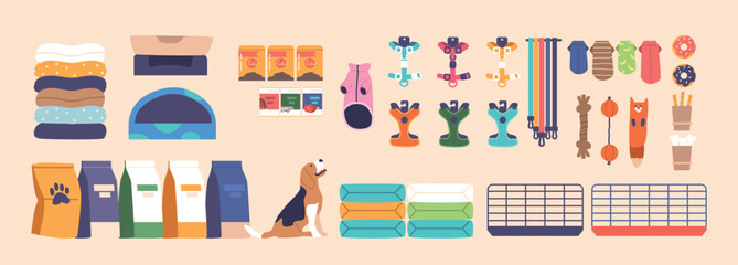 Comprehensive Pet Store Equipment Set Includes Pet Food, Grooming Tools, Kennels, And Toys. Perfect For Pet Stores