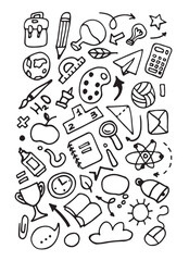 Back to school seamless pattern. Good for textile fabric design, wrapping paper and website wallpapers.