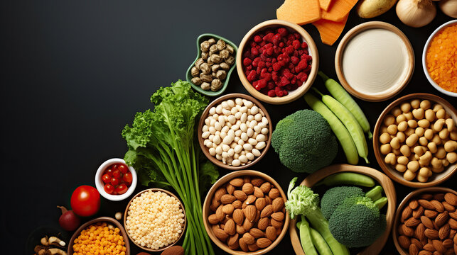 Alternative sources of plant proteins for Vegan, Plant-based, Vegetarian diet such as tofu, nuts, tempeh, nutritional yeast etc. Generative AI