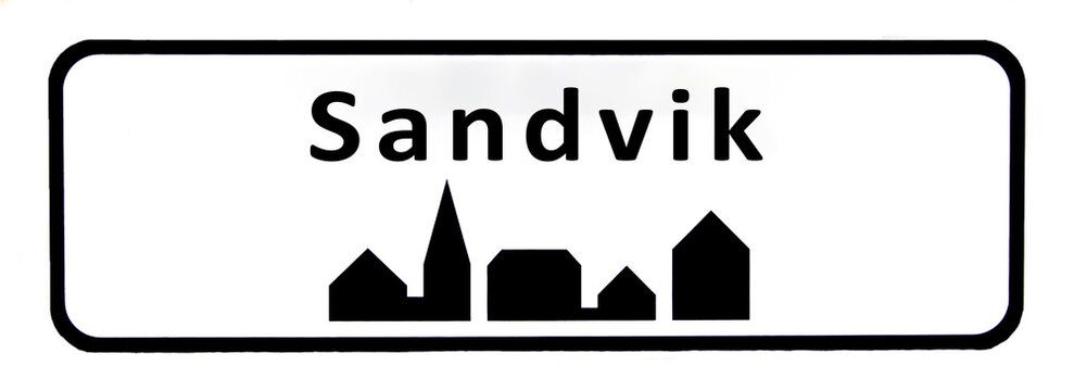 City sign of Sandvik - Sandvik Byskilt