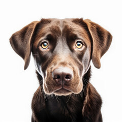 Clipart - a cute dog's face up close with a clean white background