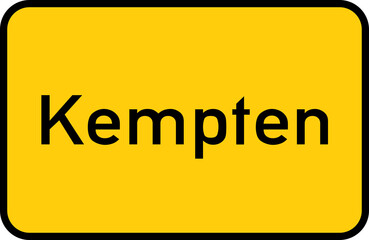 City sign of Kempten - Ortsschild von Kempten