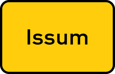 City sign of Issum - Ortsschild von Issum
