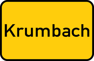 City sign of Krumbach - Ortsschild von Krumbach