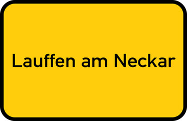City sign of Lauffen am Neckar - Ortsschild von Lauffen am Neckar