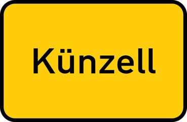 City sign of Künzell - Ortsschild von Künzell
