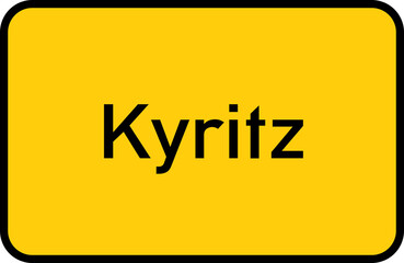 City sign of Kyritz - Ortsschild von Kyritz