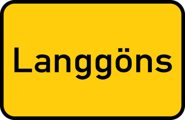 City sign of Langgöns - Ortsschild von Langgöns