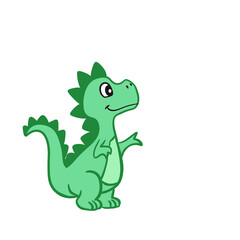 green dragon cartoon, illustration 