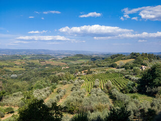 Fototapeta na wymiar Landscape near San Gimignano, Tuscany, Italy