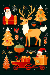 Generative AI background illustration with typical Christmas motifs