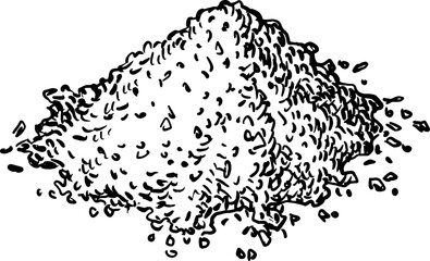 Nutmeg powder ink sketch.