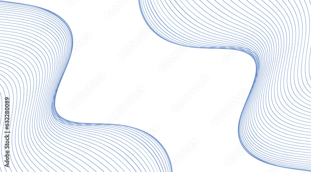 Poster lines wave abstract stripe design. curvy white surfaces. modern abstract background. digital frequen