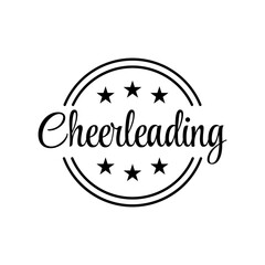 Cheerleading cheer sports girls games word text icon label badge design vector
