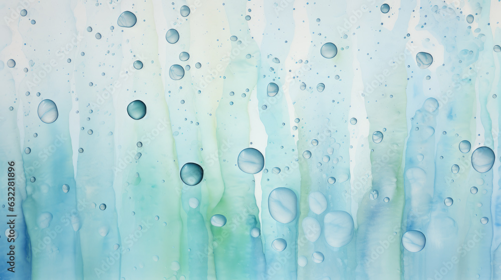 Poster a close up of water droplets on a window. abstract background with bubbles.