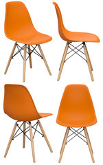 Designer modern chair for home or cafe. Isolated from the background. Interior element. From different angles