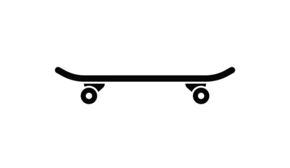 Tuinposter simple skateboard symbol side view © Marty's Art