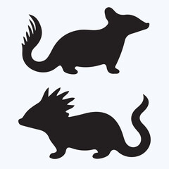 Axolotl silhouettes and icons. Black flat color simple elegant Axolotl animal vector and illustration.	