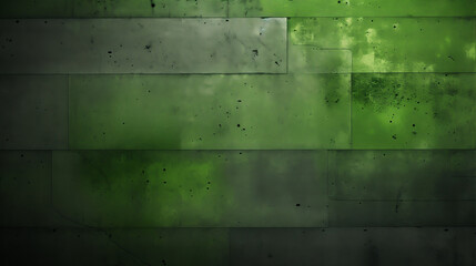 concrete/cement bricks dark green grungy background, metal paneling, dark green rustic paint, made with Generative AI