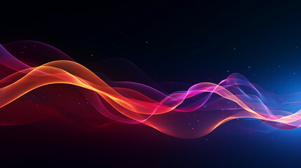 red, orange, and pink energy light waves and lines, abstract flowing energy background, made with Generative AI