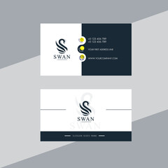 Business card template elegant contrast swan logotype