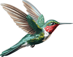 hummingbird vector on a white background © Creative Worlds