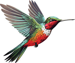 flying hummingbird vector on white background © Creative Worlds