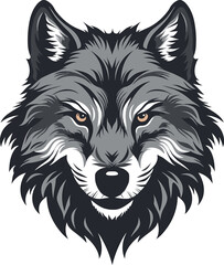 Fototapeta premium Wolf head vector isolated on white background.