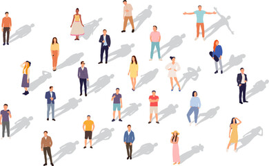 set of people, group of people men and women vector