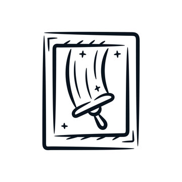 recommend clip art: Window cleaning wipe, washing cleaner hand drawn sketch line drawing vector icon cartoon illustration
