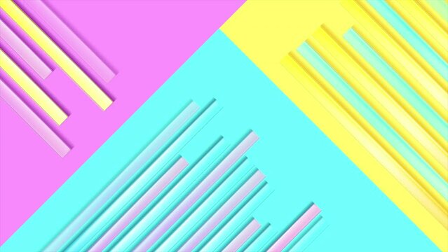 Colorful pastel minimal abstract background with glossy stripes. Seamless looping motion design. Video animation Ultra HD 4K 3840x2160