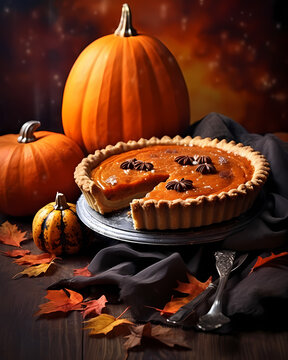 Halloween pumpkin pie, 4:5 aspect ratio. mobile background picture, pumpkin, halloween, orange, autumn, pumpkins, fall