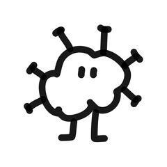 Cute COVID line art doodle