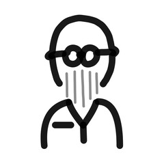 scientist simple line art doodle