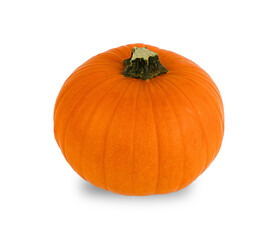 Ripe orange pumpkin isolated on white background. Clipping path.