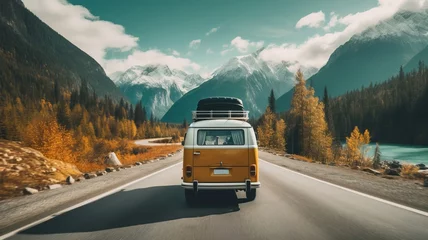 Foto op Plexiglas Camper Van Driving to Mountains © Nicolai