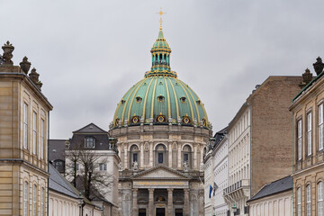 Fototapeta na wymiar Dome of the royal palace in Copenhagen