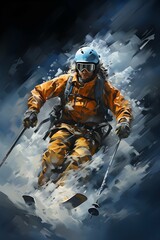 Obraz premium Skier in the mountains