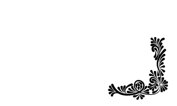 Floral retro coner border. Vector illlustration.
