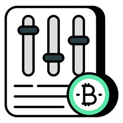 Editable design icon of bitcoin equalizer