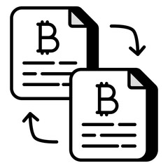 An icon design of bitcoin file transfer  