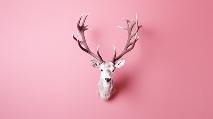 Christmas reindeer decoration. Creative minimal funny holiday concept. created with Generative AI technology