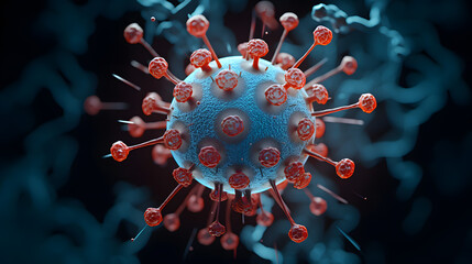 Covid-19 virus in style of photorealistic details