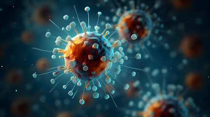Obraz premium Covid-19 virus in style of photorealistic details