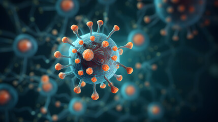 Obraz premium Covid-19 virus in style of photorealistic details