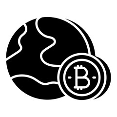 Premium download icon of global bitcoin 