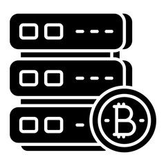 Creative design icon of bitcoin server 