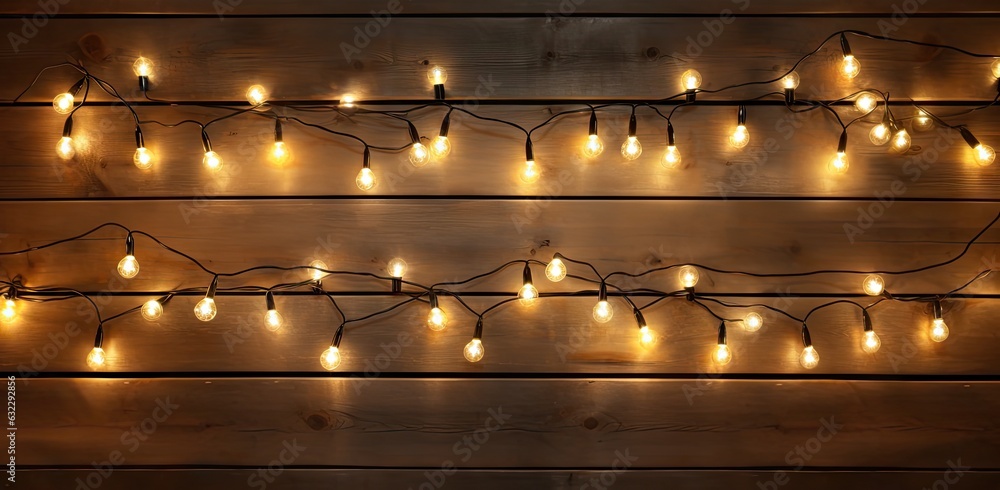 Poster light bulb on wooden background ,space for your task or message. created with generative ai technolo