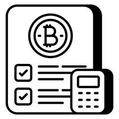 A creative design icon of bitcoin document 