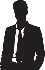 Business man vector silhouette, Stylish man vector silhouette black color